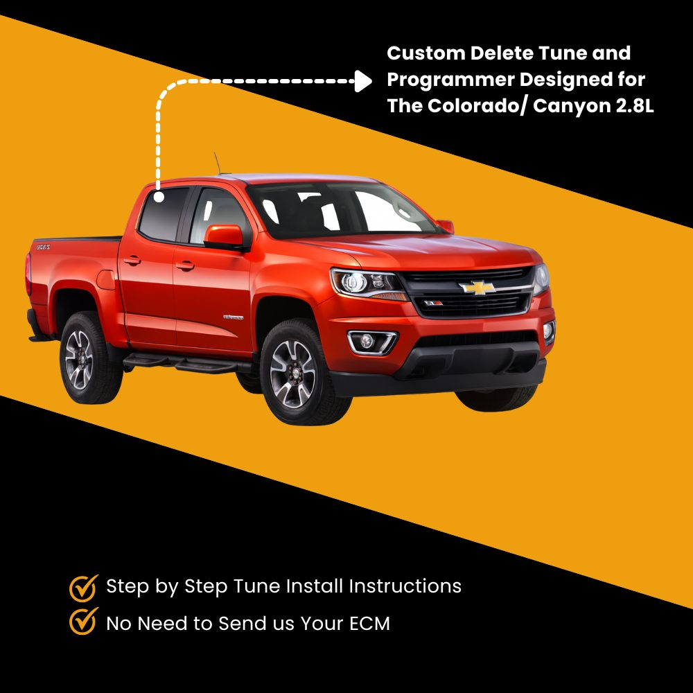 GM Chevy Canyon Colorado 2.8L Duramax full delete bundle components and installation kit for 2016-2022 models.
