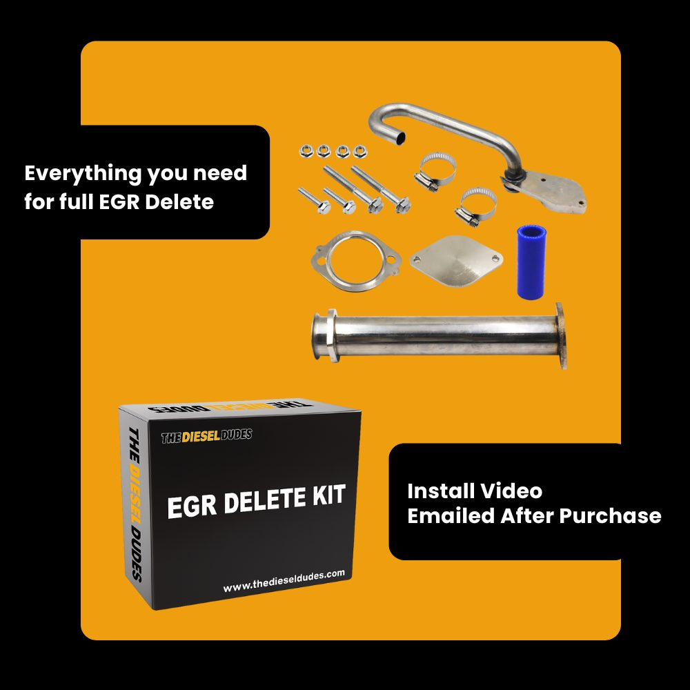 Ford Powerstroke 6.0L full delete kit components and hardware for 2003-2007 diesel engines.