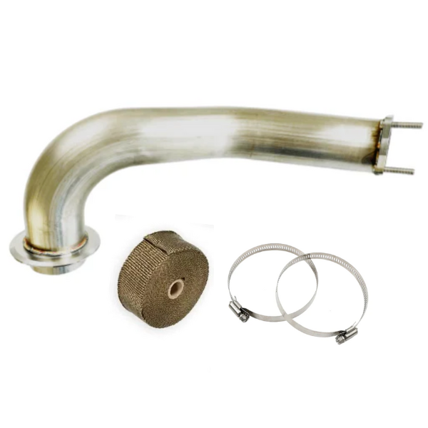 Chrome L5P downpipe delete pipe for GM Chevy Duramax diesel engines 2017-2023 models.