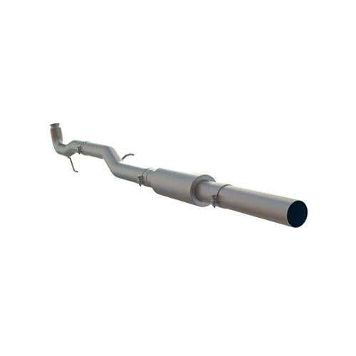 Aluminized steel DPF and CAT delete pipe with muffler for GM Chevy 6.6L Duramax L5P diesel engines.