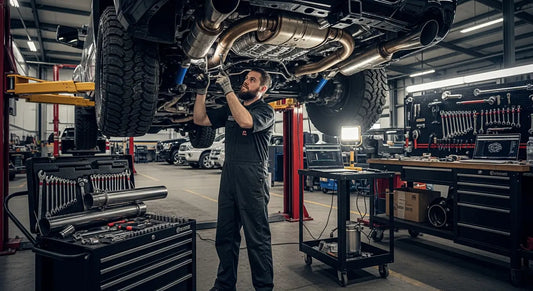 Modified 6.7 Cummins diesel engine with DPF delete kit components installed for performance upgrade.