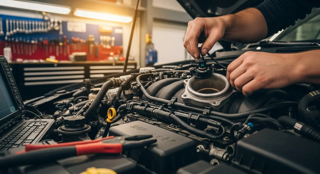 Close-up of L5P Duramax MAP sensor mounted on diesel engine intake manifold assembly