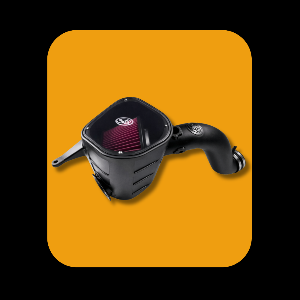 S&B Cold Air Intake system for Ram Cummins 6.7L diesel engines, 2013-2018 models installed.