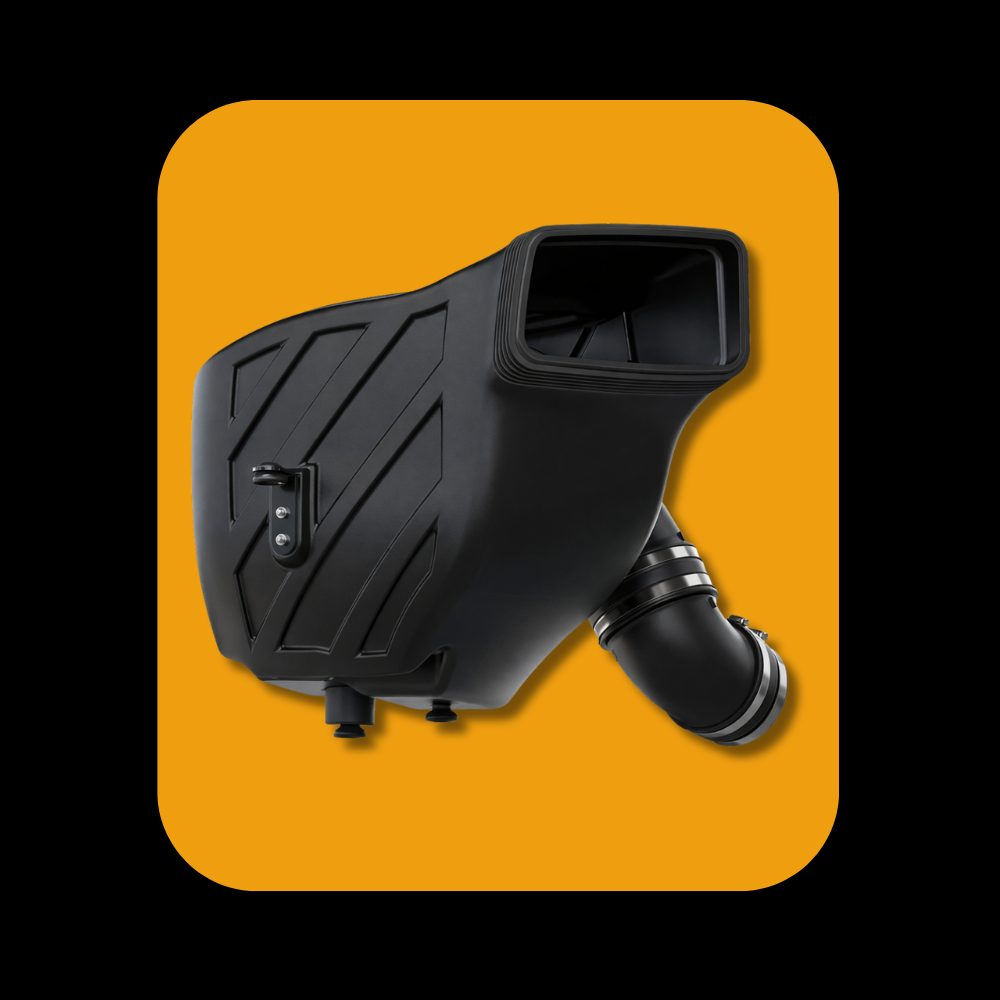 S&B Cold Air Intake system installed on Ram Cummins 6.7L diesel engine, 2019-2024 models.