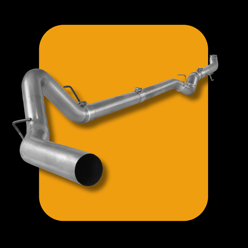 4-inch downpipe-back full exhaust delete pipe for GM Chevy 6.6L Duramax diesel engines 2001-2016.