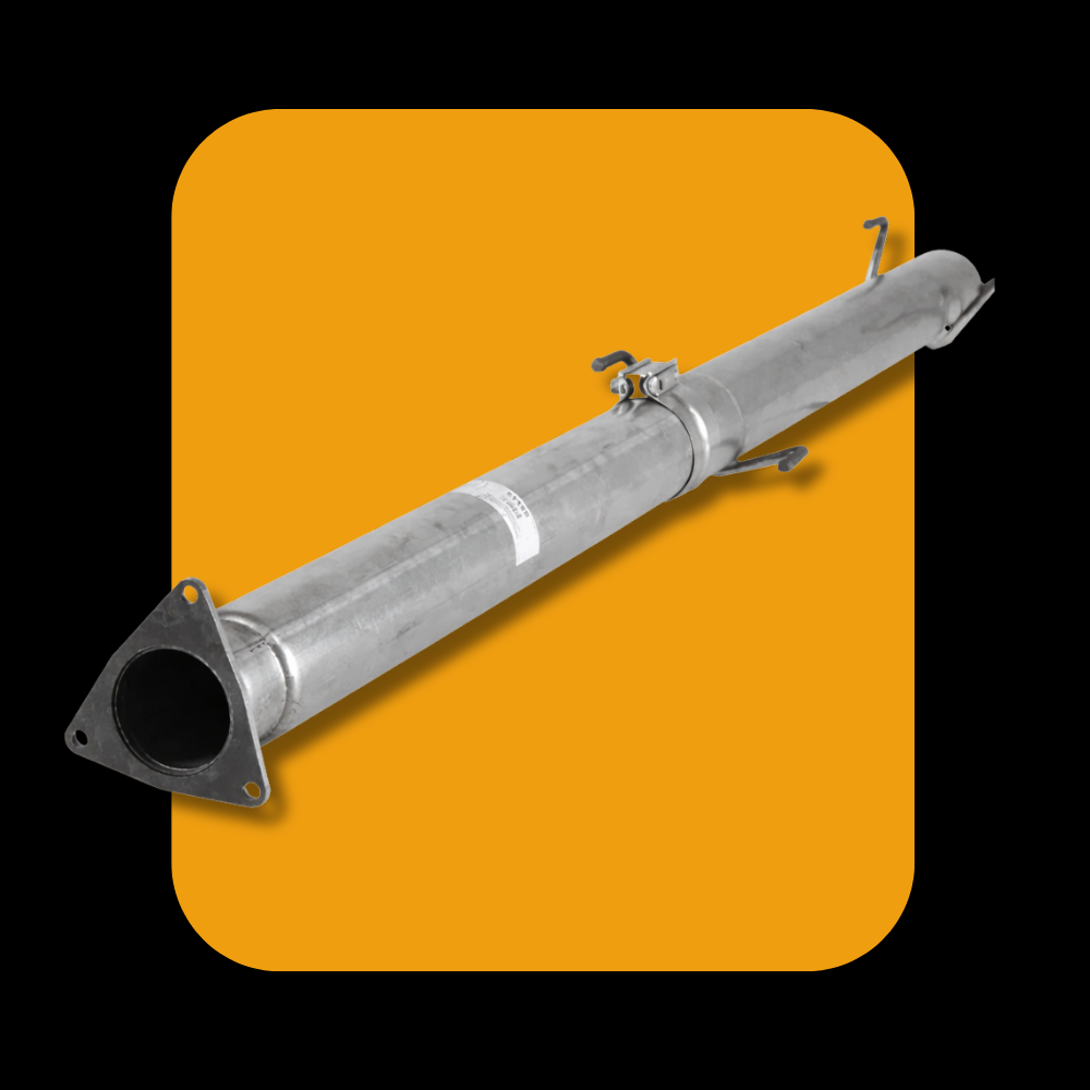 DPF/CAT delete pipe exhaust component for Nissan Titan 5.0 Cummins diesel, 2016-2019 model years.