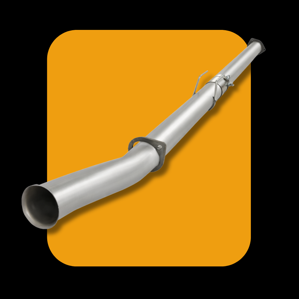 DPF and CAT delete pipe exhaust component for Ford Powerstroke 6.7L diesel engines 2017-2019 models.
