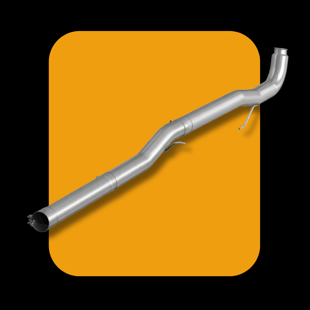 Polished stainless steel DPF and CAT delete pipe for GM Chevy 6.6L Duramax L5P diesel engines 2017-2023.